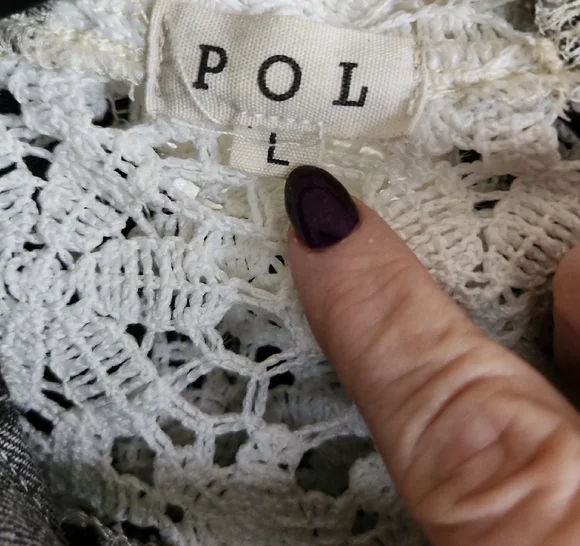 POL Black and White Crochet-Trim Hooded Jacket - Picture 4 of 9